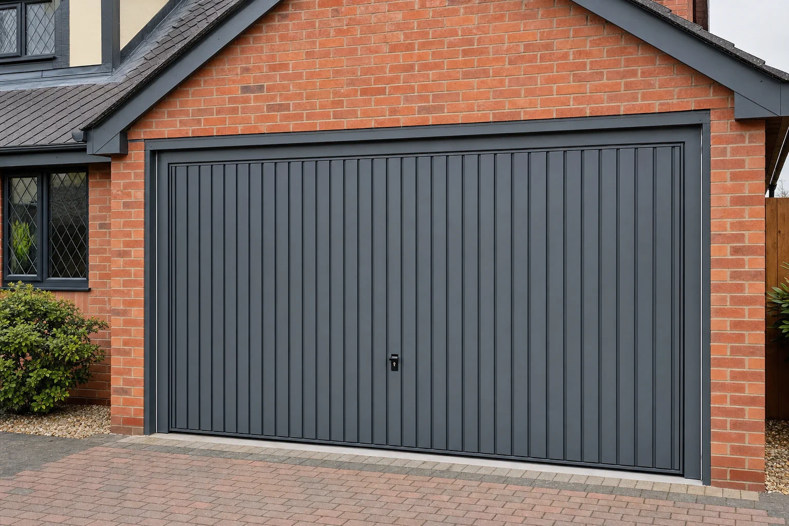 Bedfordshire garage door after respray - anthracite grey satin 2K finish